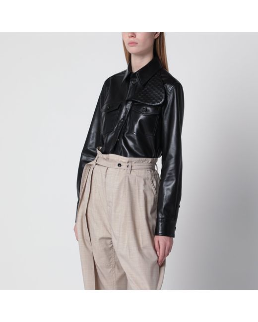 Bottega Veneta Black Semi-Glossy Lamb Leather Shirt