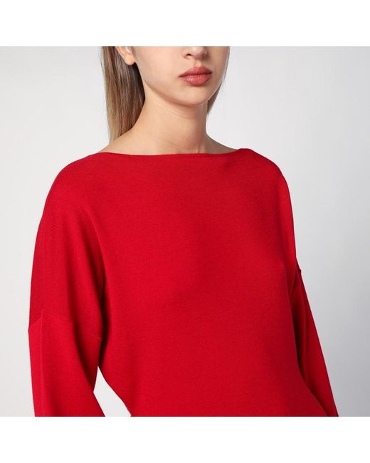 P.A.R.O.S.H. Red Wool And Cashmere Midi Dress