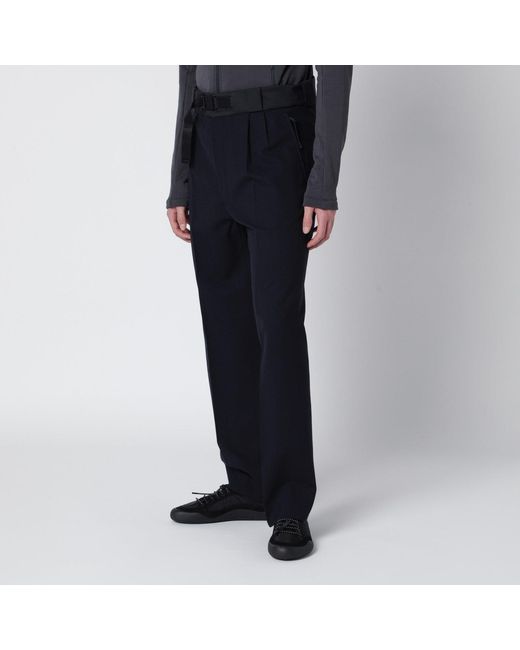 Prada Black Wool Trousers With Technical Details for men
