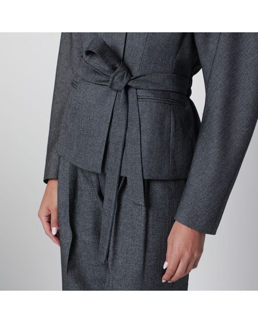 ANDAMANE Gray Coordinated Belt Jacket
