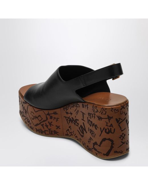 Chloé Brown Wedge Sandals Maxime