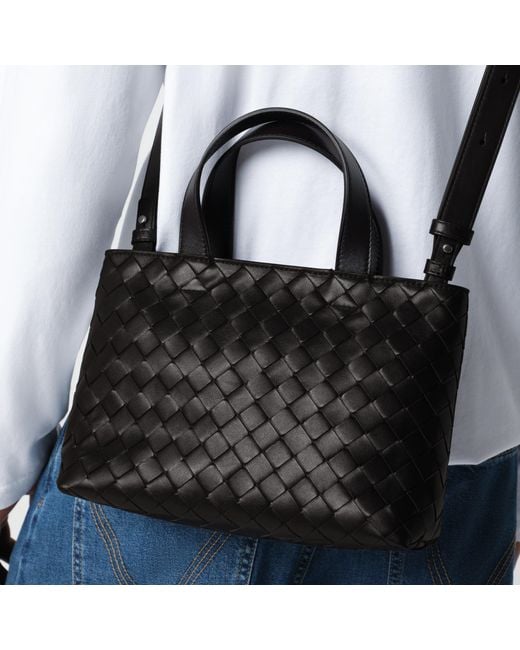 Bottega Veneta Black Fondant Intrecciato Mini Tote Bag for men