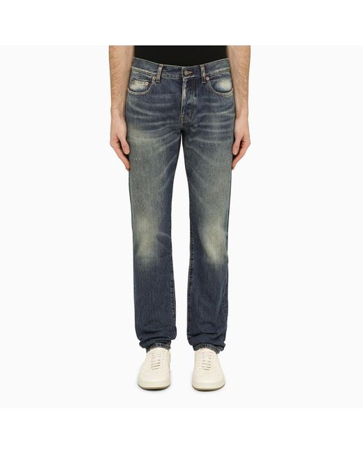 Jeans slim in denim deauville di Saint Laurent in Blue da Uomo