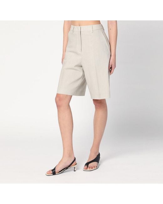 Golden Goose Deluxe Brand Natural Mélange Wool-blend Bermuda