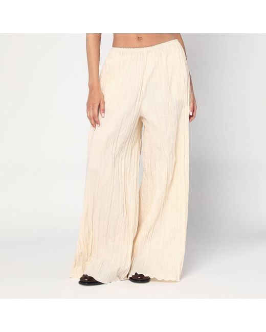 MKDT STUDIO Natural Pinola Atelier Pleated Fabric Ivory Trousers