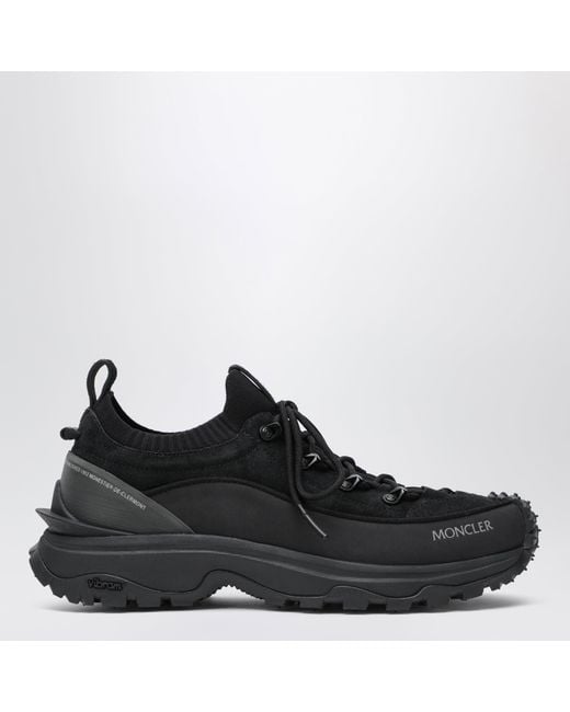 Moncler Black Trailgrip Lite3 Suede Leather Sneakers for men