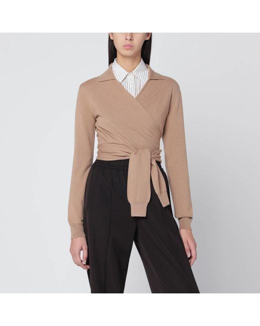 Dolce & Gabbana Black Beige Wrap Cardigan In Cashmere