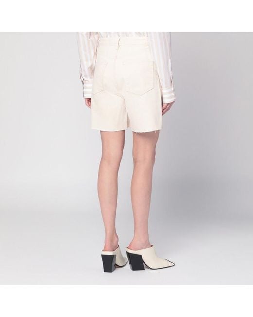FRAME Pink Butter-Coloured Denim Bermuda Shorts