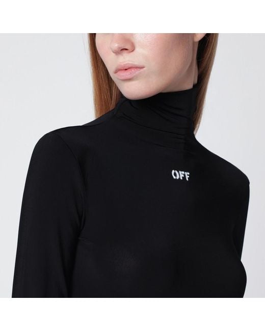 Off-White c/o Virgil Abloh Black Turtleneck Top With Off Logo