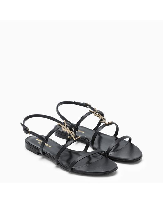 Saint Laurent Brown Cassandra Flat Sandals