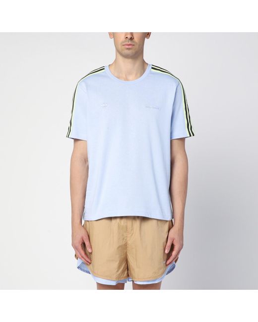Adidas by Wales Bonner Blue Light Cotton T-shirt With Stripes for men