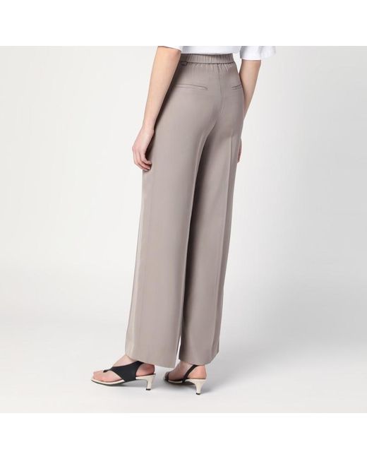 Pantalone color cenere in misto lino di Calvin Klein in Gray