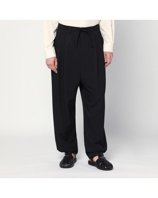 Lemaire Black Drawstring Pants for men