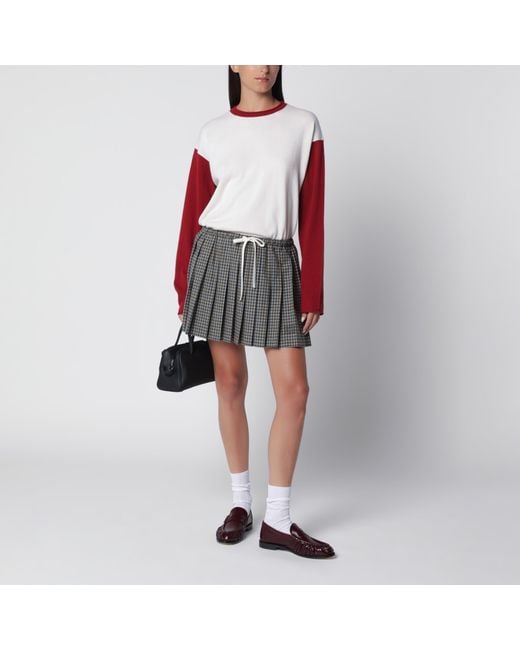 Guest In Residence Red Baseball Oversized Crew Sweater