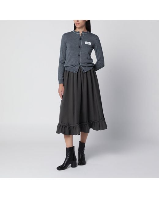MM6 by Maison Margiela Blue Mélange Wool-Blend Cardigan