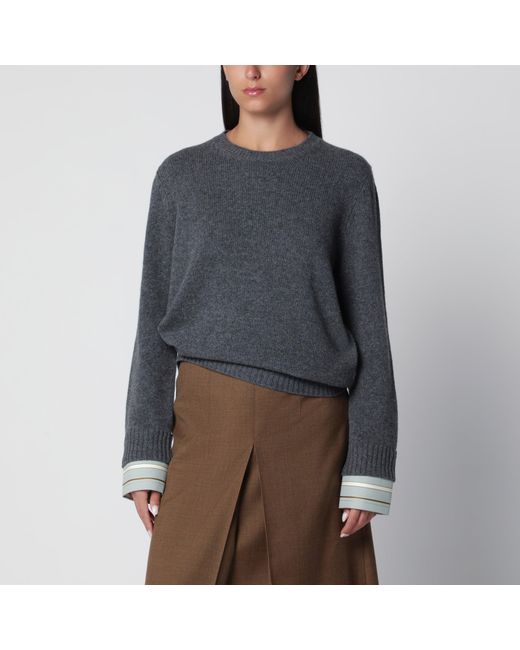 Prada Gray Slate Wool And Cashmere Sweater