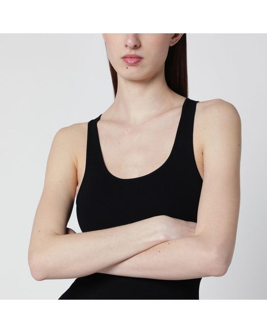 Entire studios Black Viscose Jersey Bodysuit