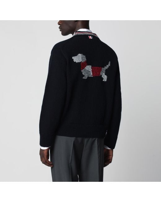 Thom Browne Black Hector Wool And Mohair Cardigan for men