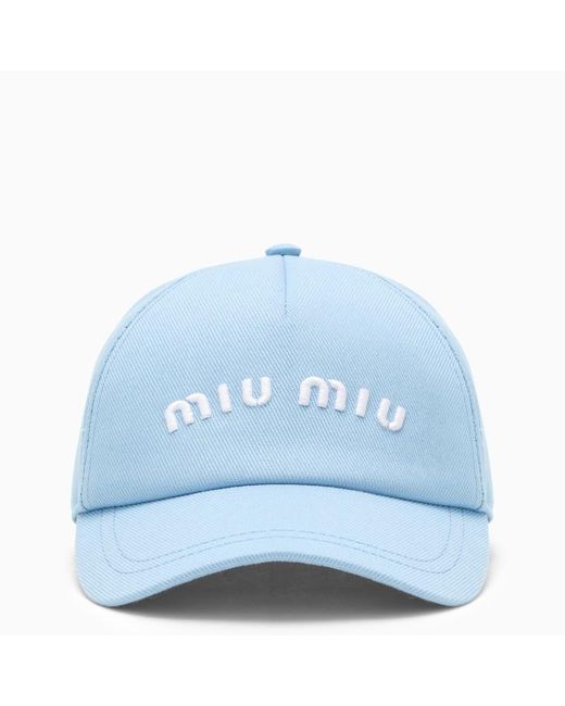 Cappello da baseball con ricamo di Miu Miu in Blue