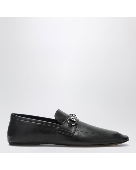 Gucci Black Leather Horsebit Loafers With Hardware for men