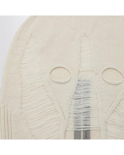 Passamontagna skull in lana merino di Rick Owens in White da Uomo