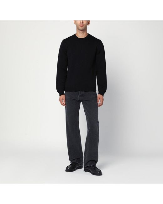 Roberto Collina Black Crew Neck Wool Sweater