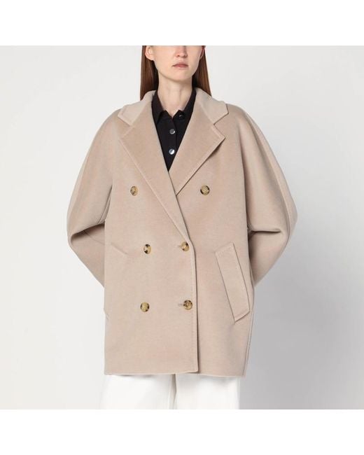 Max Mara Natural 101801 Icon Short Coat In Écru