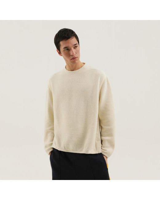 1989 STUDIO Natural Ribbed Sweater With Slits for men