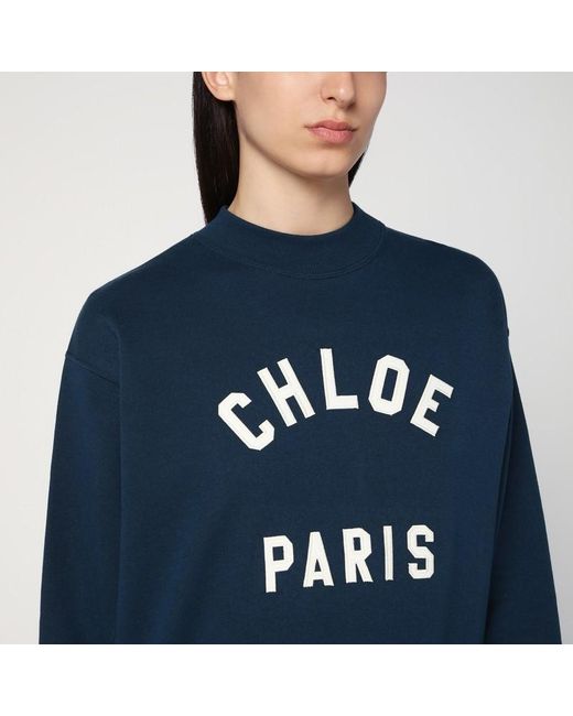 Chloé Blue Sweatshirt With Logo