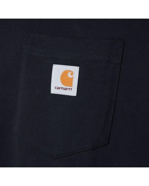 S/s pocket t-shirt dark navy di Carhartt in Blue da Uomo