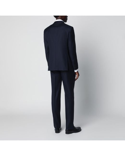 Luigi Bianchi Blue Pinstripe Single-Breasted Wool Suit for men
