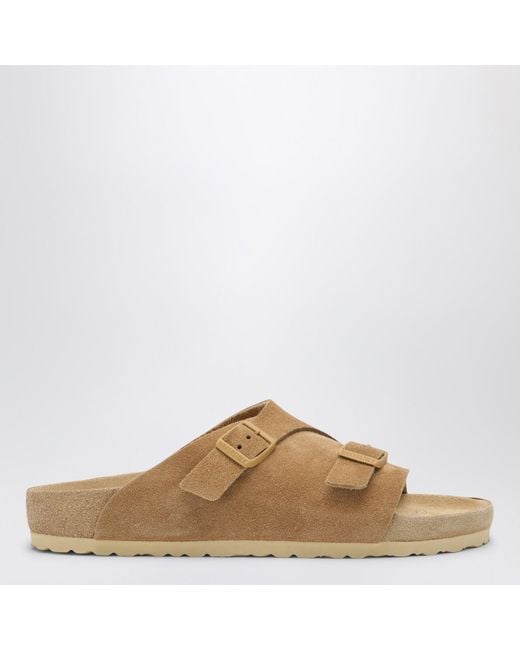 Birkenstock Brown Slide Zürich Exquisite Cream Coloured for men