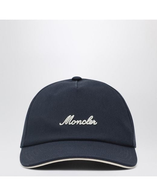 Moncler Navyfarbene Baseballkappe Mit Gesticktem Logo in Blue für Herren