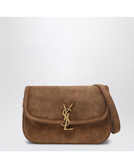 Saint Laurent Brown Borsa Solferino Medium Aus Wildleder Karamell Cognac