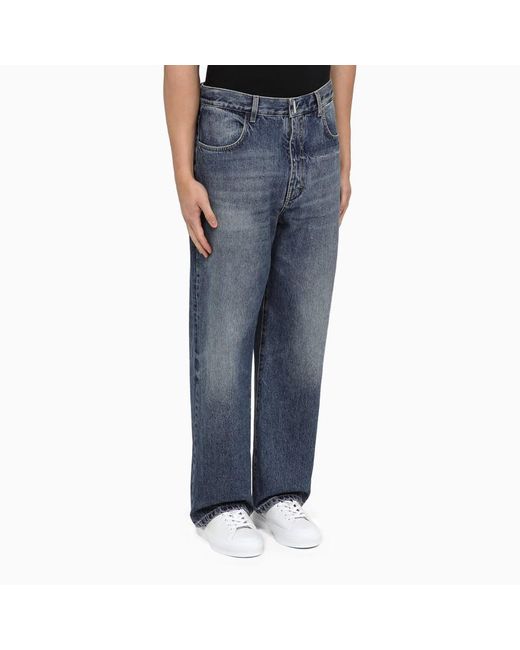 Jeans effetto slavato in denim di Givenchy in Blue da Uomo
