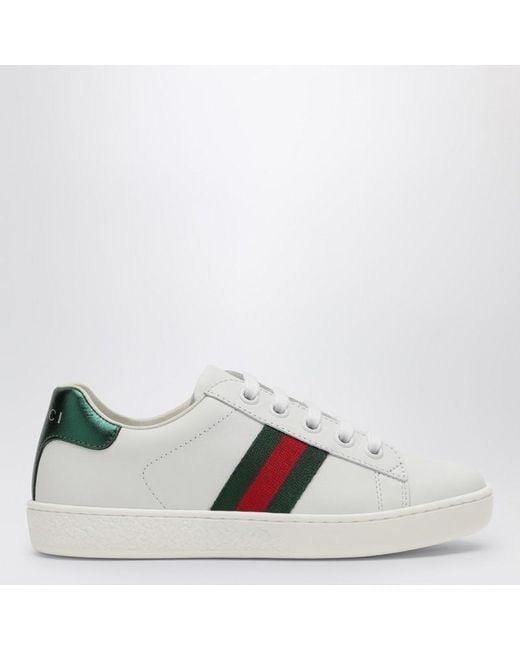 Basket Ace Blanche Avec Detail Web Gucci en coloris Blanc Lyst