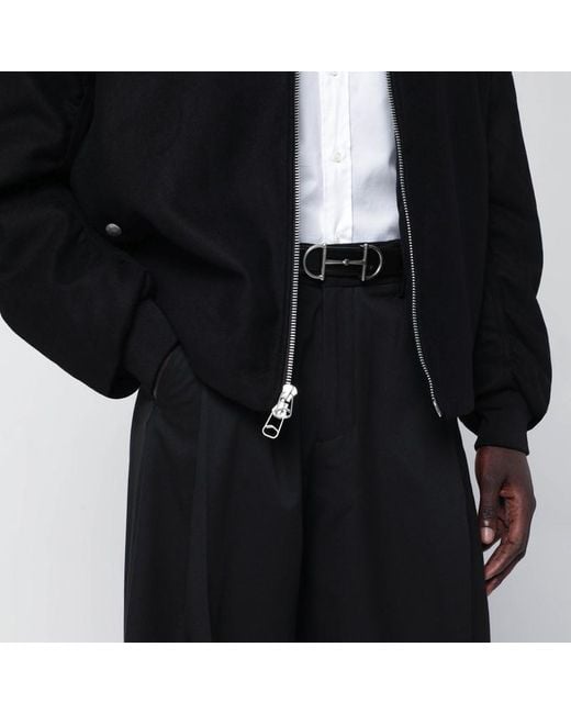 Gucci Black Reversible/Dark Leather Belt With Horsebit Buckle for men