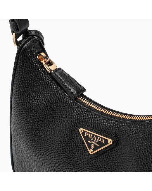 Mini borsa re-edition nera in saffiano di Prada in Black