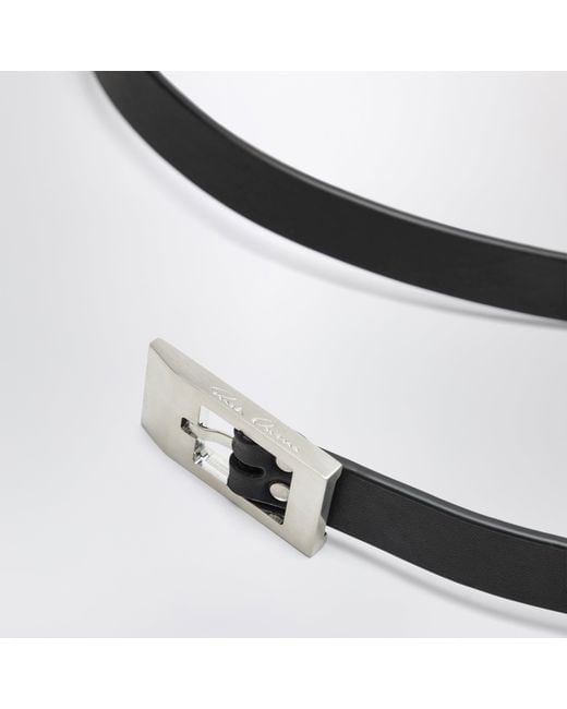 Rick Owens Black Mini Stooges Leather Belt for men