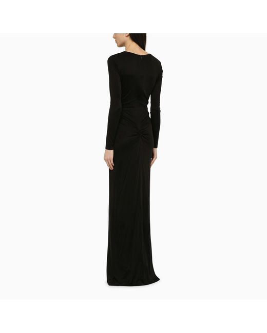 Costarellos Black Silk Blend Brienne Dress