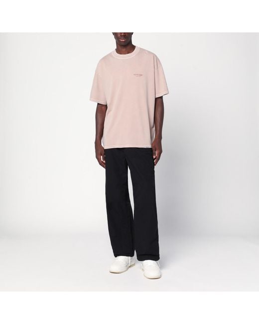 Represent Pink Dusty Mauve Cotton T-Shirt With Logo for men