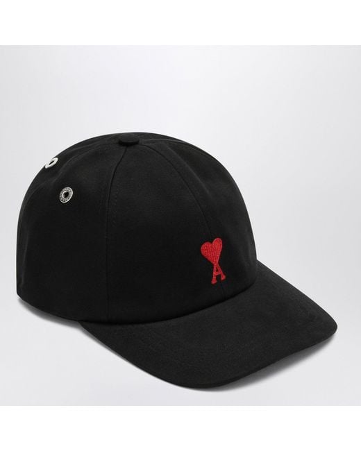AMI Black Baseball Cap With Logo for men