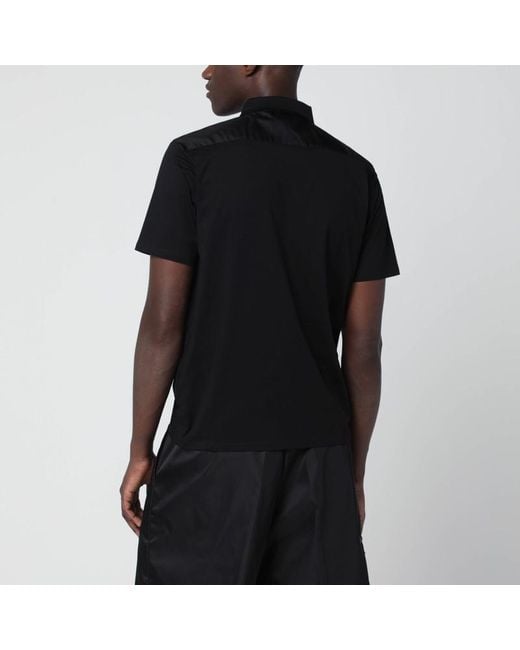 Polo En Coton Stretch Et Re-Nylon Prada pour homme en coloris Black