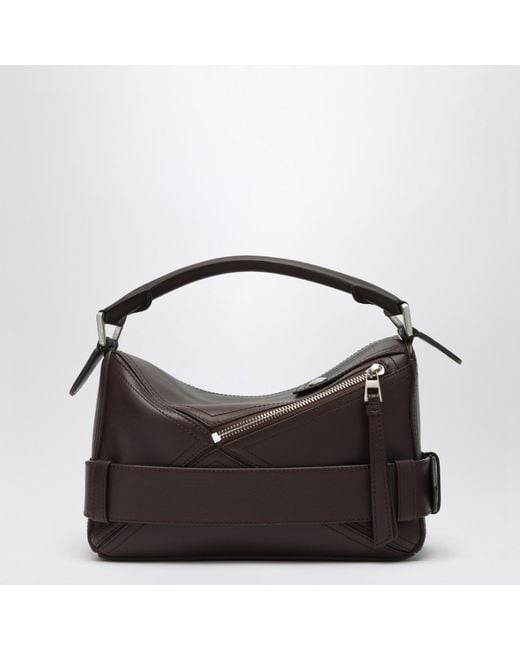 Loewe Black Puzzle Biker Small Bag Dark Brownie