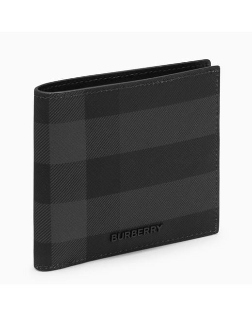 Burberry Black Check Pattern Grey Wallet for men