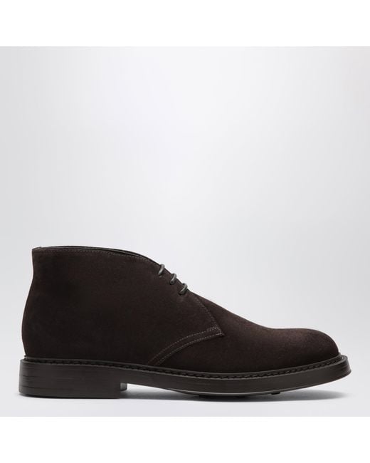 Doucal's Black Dark Suede Ankle Boots for men