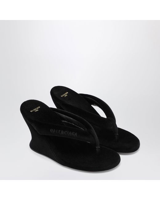 Balenciaga Black Wedge Thong Sandals Gaeta