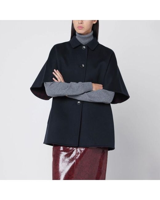 Gucci Blue Reversible Coat With Gg Pattern