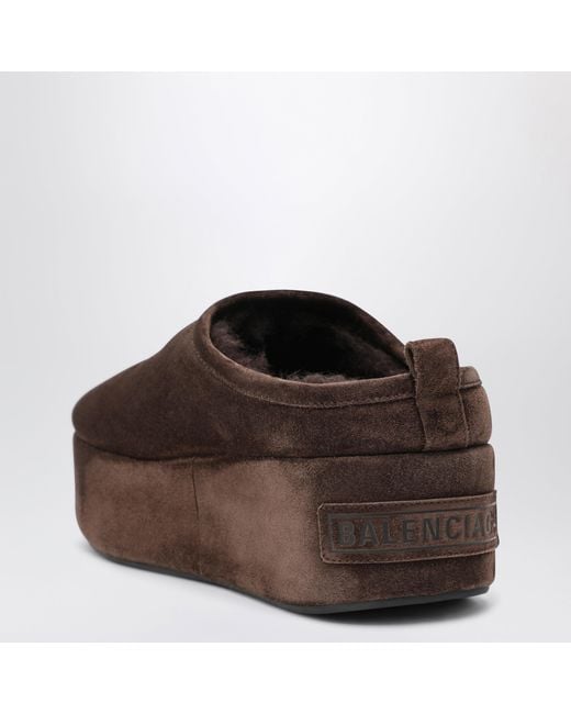 Balenciaga Brown Espresso Alaska Soft Platform Clogs