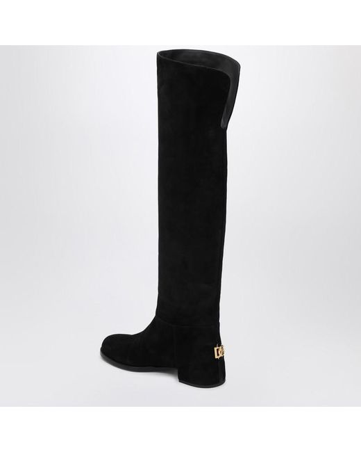 Dolce & Gabbana Black High Suede Boot